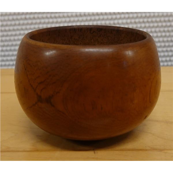 Small Wooden Calabash Bowl 3.5" Dia, 3"H
