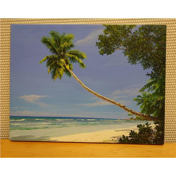 Original Oil Painting, Palm Tree Ocean Scene by Daniel Kim, Hawaii Artist, 16" x 12" Unframed