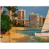 Image 7 : Original Oil Painting, Catamaran & Diamond Head by Hawaii Artist from the School of Daniel Kim