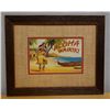 Image 1 : Vintage "Aloha Waikiki" Print, Framed & Matted 23" x 19"