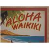 Image 4 : Vintage "Aloha Waikiki" Print, Framed & Matted 23" x 19"