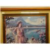 Image 2 : Vintage Lei Girl Poster, Koa Framed & Double Matted 32" x 39"