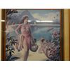 Image 3 : Vintage Lei Girl Poster, Koa Framed & Double Matted 32" x 39"