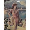 Image 6 : Vintage Lei Girl Poster, Koa Framed & Double Matted 32" x 39"