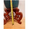 Image 13 : Blue Koi Pot w/ Artificial Orchid Plant on Rosewood Stand