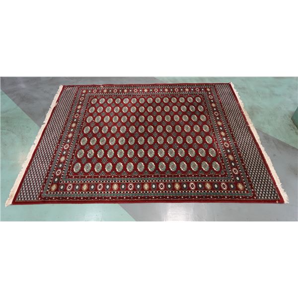 Very Large 100% Wool Persian Rug w/ Fringe, Old World Heritage (some wear) 128" x 96"