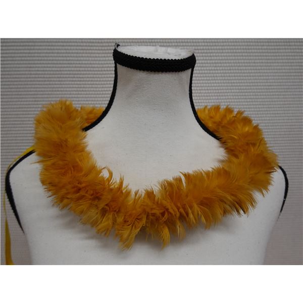 Antique Chieftess Ali'i Yellow Feather Lei 29"L