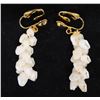 Image 1 : Pair White Momi Kipona Shell Dangle Earrings 1.75"L