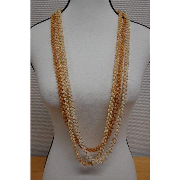 Niihau Triple-Strand Pikake-Style Shell Lei w/ COA 38"L