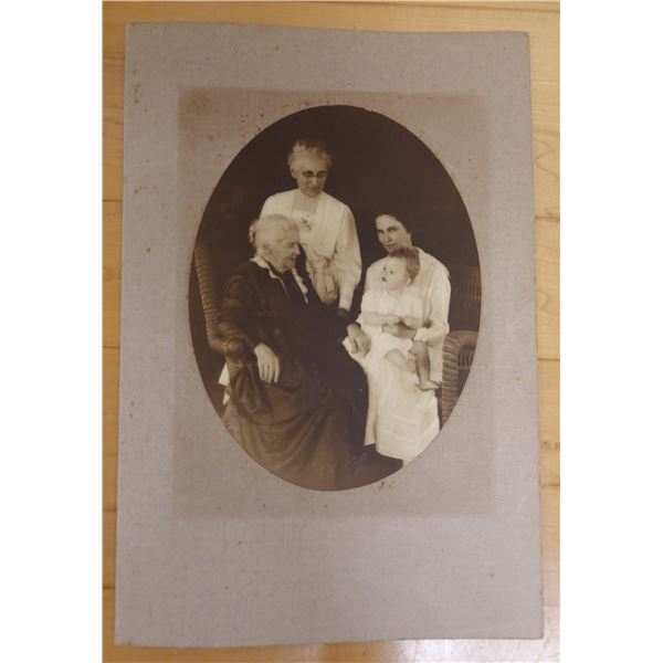 Vintage Family Photographic Image taken by A.W. Rice, 8.5" x 12"