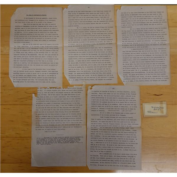 Qty 5 Pages by The Dean of Kamehameha's Faculty Letter, Theodore Richards Principal, 8" x 12"