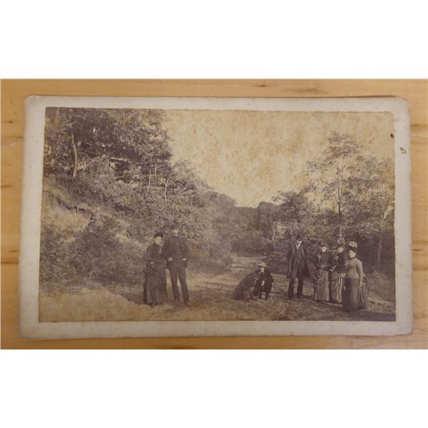 Vintage Photographic Image of Gathering w/ 1 in Paniolo Hat, 8.5"W