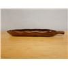 Image 2 : Carved Wooden Leaf Tray w/ Seal of Approval Stamp 22.5"L