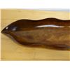 Image 3 : Carved Wooden Leaf Tray w/ Seal of Approval Stamp 22.5"L