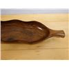 Image 4 : Carved Wooden Leaf Tray w/ Seal of Approval Stamp 22.5"L