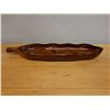 Image 5 : Carved Wooden Leaf Tray w/ Seal of Approval Stamp 22.5"L