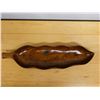 Image 6 : Carved Wooden Leaf Tray w/ Seal of Approval Stamp 22.5"L