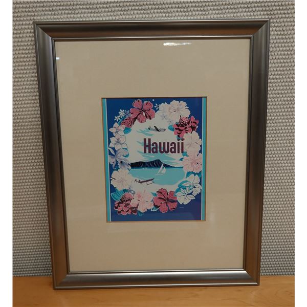 Hawaii Framed Print w/ Diamond Head, Framed & Matted, 16" x 20"