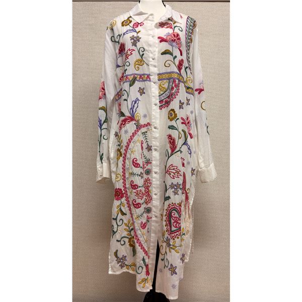 New Johnny Was Women's Embroidered Tunic, Style C28618-7, Size L ,  42-46"L