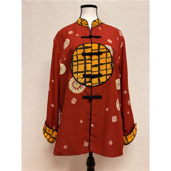 New Anne Namba Women's Red Asian Tunic Jacket w/ Frog Closures, Size M, 23"L