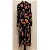 Image 1 : New Anne Namba Women's Black 100% Silk Long Floral Coat w/ Buttons, Size L, 48"L