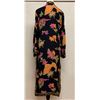 Image 3 : New Anne Namba Women's Black 100% Silk Long Floral Coat w/ Buttons, Size L, 48"L