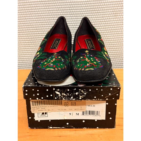 Pair J. Renee Black Holiday Shoes Size 9-1/2 M