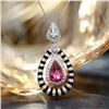 Image 1 : 18K Gold Tourmaline and Diamond Pendant