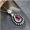 Image 3 : 18K Gold Tourmaline and Diamond Pendant
