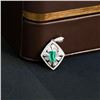 Image 2 : 18K Gold Emerald and Diamond Pendant