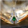 Image 3 : 18K Gold Geometric Emerald Pendant