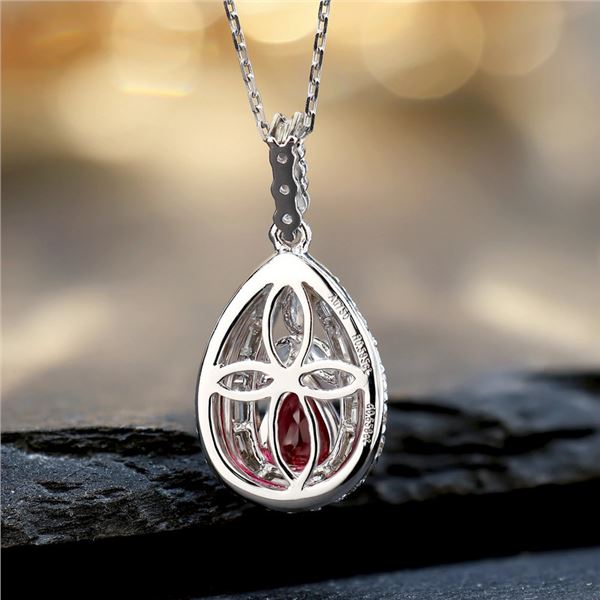 18K Gold Teardrop Ruby Pendant