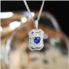 Image 1 : 18K Gold Sapphire and Diamond Pendant