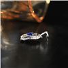 Image 2 : 18K Gold Sapphire and Diamond Pendant