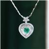 Image 1 : 18K Gold Heart-Shaped Emerald Pendant