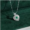 Image 2 : 18K Gold Heart-Shaped Emerald Pendant