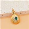 Image 3 : 18K Gold Radiant Emerald Pendant