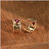 Image 2 : 18K Gold Ruby Stud Earrings