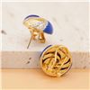 Image 3 : 18K Gold Lapis Lazuli Earrings