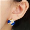 Image 4 : 18K Gold Lapis Lazuli Earrings