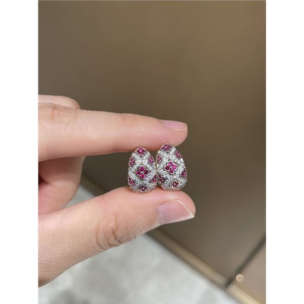 18K Gold Ruby Double-Sided Earrings