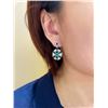 Image 4 : 18K Gold Emerald and Diamond Earrings