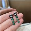 Image 2 : 18K Gold Emerald Earrings
