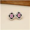 18K Gold Pink Sapphire Earrings