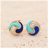 18K Gold Lapis Lazuli and Turquoise Earrings