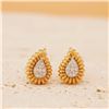 18K Gold Diamond Sunflower Seed Earrings