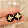 Image 4 : 18K Gold Onyx Earrings