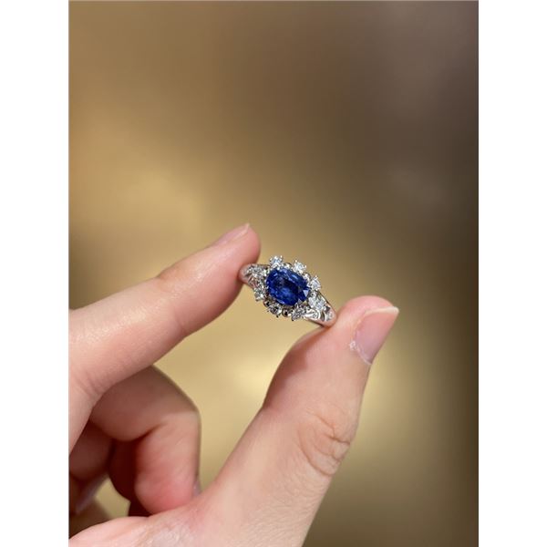 18k Gold Sapphire and Diamond Ring