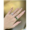 Image 9 : 18K Gold Sandstone Green Gemstone Band Ring