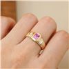 Image 3 : 18K Gold Pink Sapphire Ring